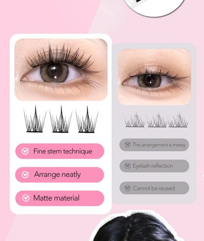 GROINNEYA Lash Clusters Kit False Eyelashes & Tools Lash Bond And Seal And Eyelash Tweezers DIY Lash Extension Kit Makeup