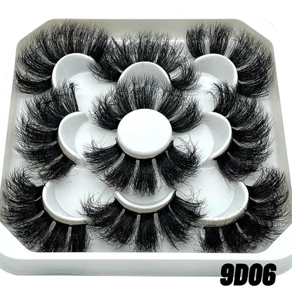 GROINNEYA 5 Pairs Mink Lashes, Faux Eyelashes, Dramatic Volume, Eyelash Extensions for Makeup