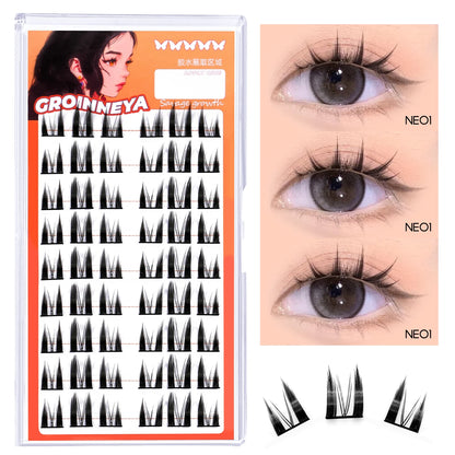 GROINNEYA DIY Manga Cluster Lashes, Anime Effect, Natural Look, Large Capacity