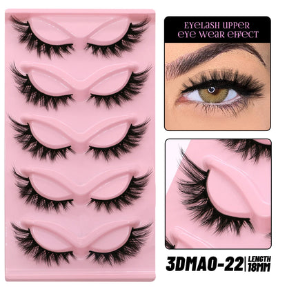 GROINNEYA Cat Eye Faux Mink Lashes, Winged End, Elongated, Natural Long Eyelash Extensions