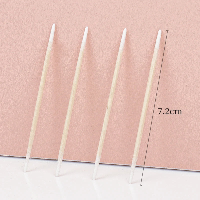 100/300PCS Disposable Cotton Swab Brushes - Lint-Free Micro Makeup & Glue Removers