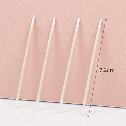 100/300PCS Disposable Cotton Swab Brushes - Lint-Free Micro Makeup & Glue Removers