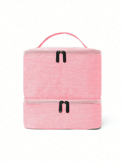 Women's Double-Layer Nail Polish Storage Bag - Portable Organizer & Travel Essential