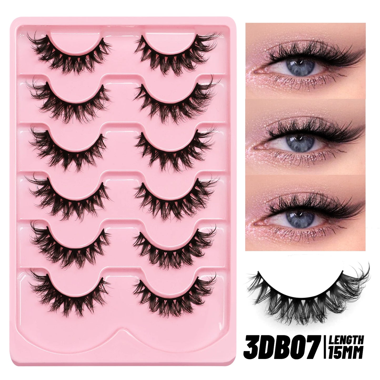 GROINNEYA Manga Lashes, 3D Fluffy Cross Wispy Cat Eye, Natural Extension Look