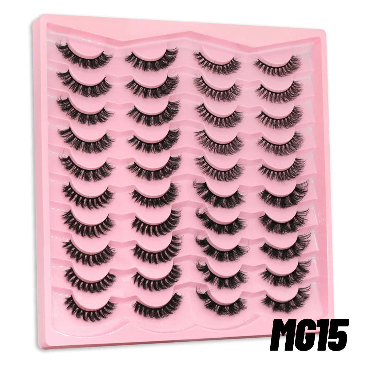 GROINNEYA 5/20 Pairs Russian Strip Lashes, DD Curl, Natural Lashes, 4 Styles, Eyelash Extensions