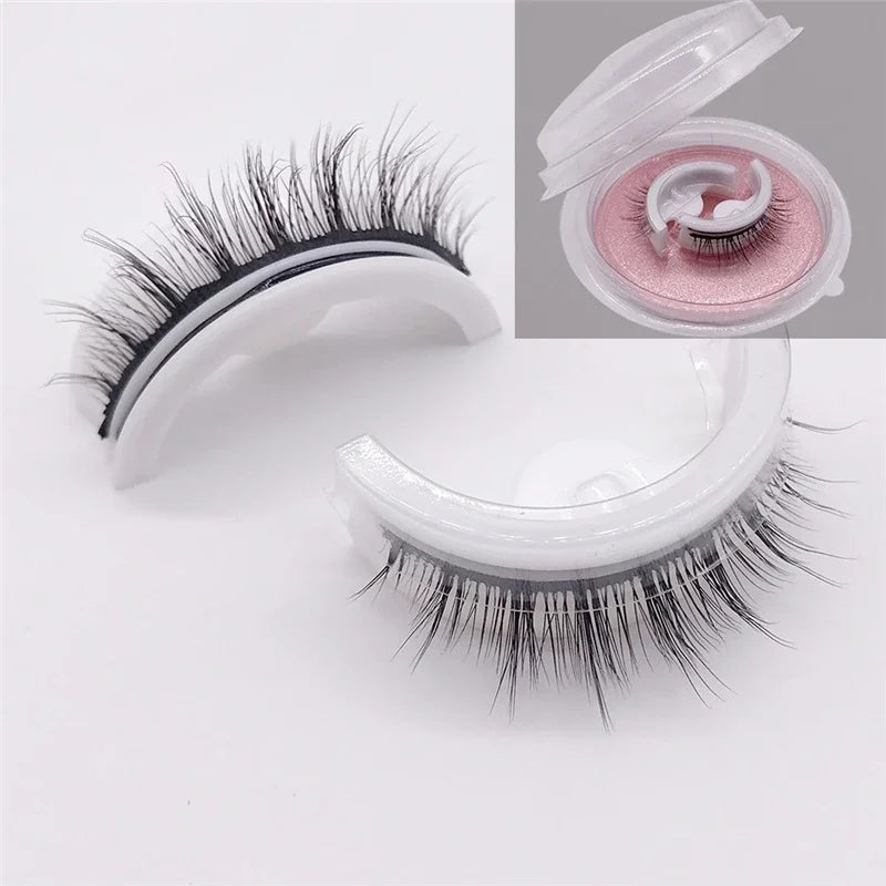 34-Piece Reusable Self-Adhesive Eyelashes, Glue-Free, Hypoallergenic, False Lash Makeup Tools