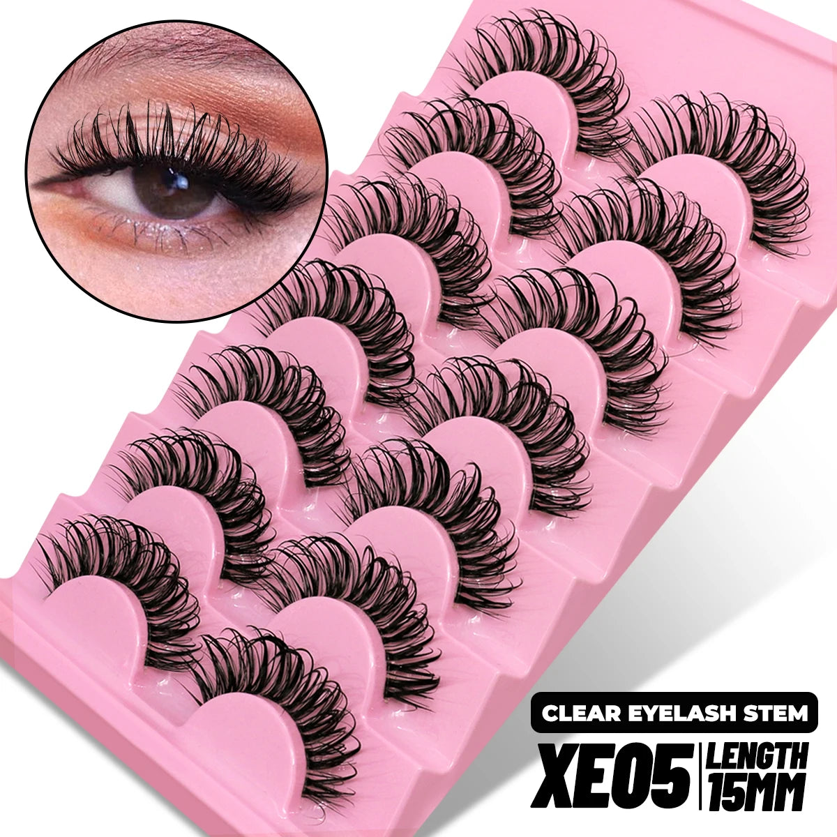 GROINNEYA 5/10 Pairs Mink Eyelashes, Invisible Band, Natural False Lashes, 3D Faux Mink Extensions