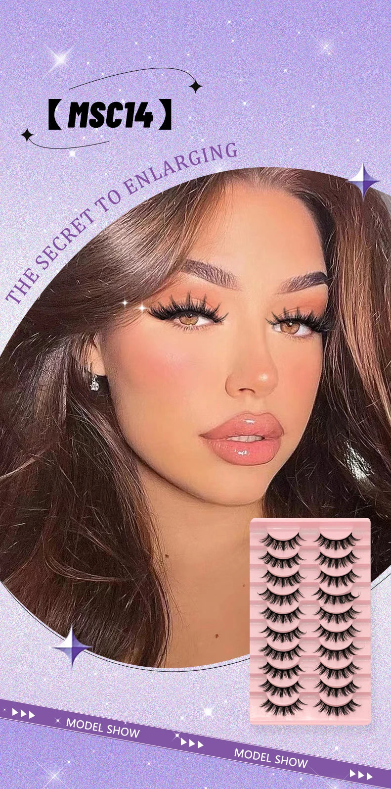 GROINNEYA 5/10 Pairs Natural False Eyelashes, Manga 3D Faux Mink, Soft Winged, Realistic Extensions