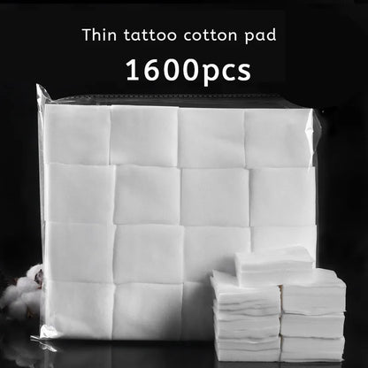 1600/1200PCS Disposable 5x6cm Cotton Pads - Soft Makeup Wipes for Tattoo & Nail Polish Removal