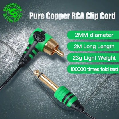 Tattoo Clip Cord For Tattoo Machine Gun Tattoo Power Supply Accessory Silicone Clip Cord Hot Sale